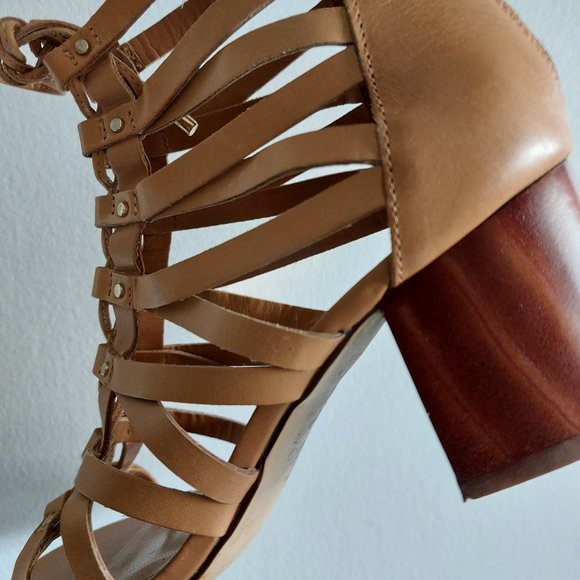 ALDO "Myssi" Women's Laced Up Open Toe Gladiator Sandals - Camel - Size 7 M - Picture 9 of 13